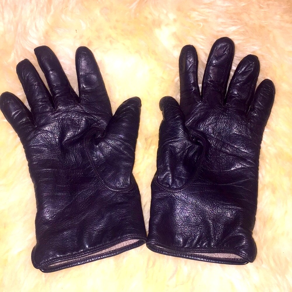 Coach black leather gloves 7 1/2